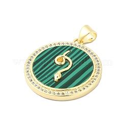 Brass Micro Pave Clear Cubic Zirconia Pendants&nbsp;KK-A221-01G