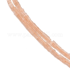 天然石サンストーンビーズ連売り  正方形  1.5x1.5x1~1.5mm  穴：0.5mm  約344個/連  14.96''（38センチメートル）&nbsp;G-K399-B06-01