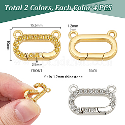 真鍮スプリングゲートリング8個（2色）  オーバル  ミックスカラー  10x15.5x2.5mm  穴：1.2mm  4個/カラー&nbsp;KK-PH0014-46