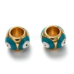 Brass European Enamel Beads&nbsp;KK-B028-25G