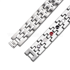 304ステンレススチールパンサーチェーンウォッチバンドブレスレット  時計バンドの留め金付き  ステンレス鋼色  9インチ（23cm）&nbsp;JB675A