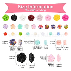 50Pcs 5 Styles Resin Cabochons&nbsp;CRES-YW0002-40