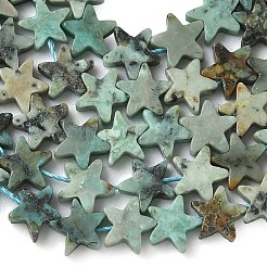 天然アフリカンターコイズ（ジャスパー）ビーズ連売り  スター  6x6x2mm  穴：0.7mm  約72個/連  14.96''（38センチメートル）&nbsp;G-F817-A14-01