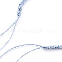 編組ナイロン糸のブレスレット作り  スチールブルー  1-3/8インチ（3.55~5.05cm）&nbsp;AJEW-JB00922-03