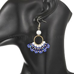 Glass Braided Beads Dangle Earrings&nbsp;EJEW-MZ00747-03