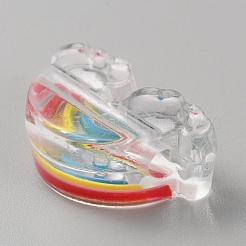 Transparent Acrylic Bead with Enamel&nbsp;OACR-WH0037-11A