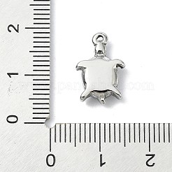 変色防止304ステンレススチールペンダント  亀のチャーム  ステンレス鋼色  20x14x5mm  穴：1.5mm&nbsp;STAS-L022-440P-02