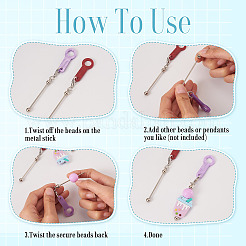 8Pcs 8 Colors Acrylic Straw Pendant Beadable Bar&nbsp;HJEW-TA0001-48