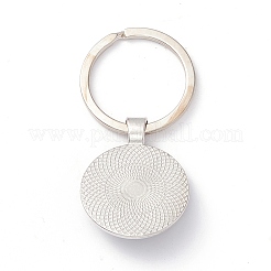 プライドスタイルのガラスキーホルダー  プラチナメッキ合金パーツ  フラットラウンド  男女のシンボル  6.2cm&nbsp;KEYC-F033-01J