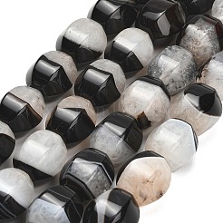 天然石瑪瑙ビーズ連売り  染め＆加熱  ランタン  ブラック  15~19.5x14~17x12.5~15.5mm  穴：1.2~1.8mm  約24個/連  16.14''（41センチメートル）&nbsp;GG-L001-G01-03D
