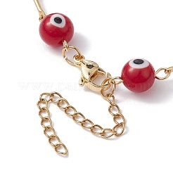 Lampwork Evil Eye Link Chain Bracelets&nbsp;BJEW-JB10045-04