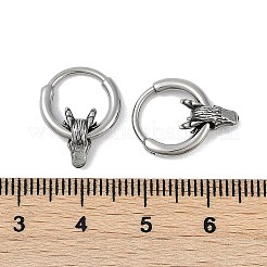 Dragon Head 316 Surgical Stainless Steel Hoop Earrings&nbsp;EJEW-G416-22AS