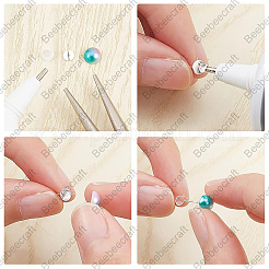 20Pcs 925 Sterling Silver Round Flat Pad Stud Earring Findings&nbsp;DIY-BBC0001-81