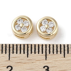 Brass Micro Pave Clear Cubic Zirconia Beads&nbsp;KK-G491-33G