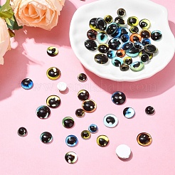 60個 3スタイル クラフトガラス人形の目  ぬいぐるみの目  半円  ミックスカラー  8~12mm  20個/スタイル&nbsp;DOLL-YW0001-01