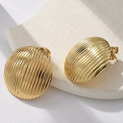 304ステンレススチールスタッドピアス  イオンプレーティング（ip）  18KGP本金メッキ  半円  23.5mm&nbsp;EJEW-L296-013G-02