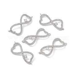 Brass Micro Pave Clear Cubic Zirconia Connector Charms&nbsp;KK-E068-VB391