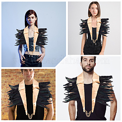PU Leather Natural Chicken Feather Cape&nbsp;AJEW-WH20067-002
