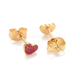 304 Stainless Steel Enamel Stud Earrings&nbsp;EJEW-B009-13G