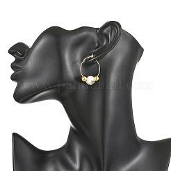 Handmade Flower Printed Porcelain Ceramic Earrings&nbsp;EJEW-JE07440