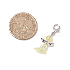 アクリル天使ペンダント装飾  バッグの飾り用のロブスター クロー クラスプ チャーム  ミックスカラー  32.5mm  6個/セット&nbsp;HJEW-JM02865-02