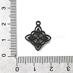 イオンプレーティング（IP）304ステンレスペンダント  ウィッチノットチャーム  ブラック  19x16x1.3mm  穴：1.5mm&nbsp;STAS-P330-04B