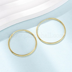 925スターリングシルバーハギーフープピアス  リング  ゴールドカラー  30x1.2mm  ピン：0.6mm&nbsp;EJEW-C179-05D-G