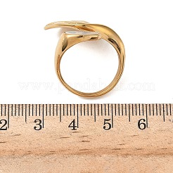 304ステンレス鋼、シェルカフリング付き  葉  イオンプレーティング（ip）  手動研磨  18KGP本金メッキ  2.5~25mm  内径：17.4mm&nbsp;RJEW-Z118-07G