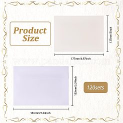 空白のグリーティングカード120枚と封筒120枚  長方形  ホワイト  177x127x0.5mm&nbsp;DIY-CO0001-21B