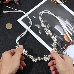 1Pc Simple Crystal Beaded Handmade Hairband for Bride Wedding Bridal Veil Hair Accessories Hair Vine&nbsp;OHAR-CY0001-22
