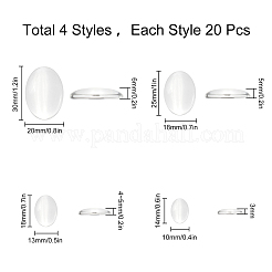 Transparent Oval Glass Cabochons&nbsp;DIY-SC0012-91
