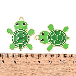 合金エナメルチャーム  カメのチャーム  ゴールドカラー  31x24.5x2.5mm  穴：2mm&nbsp;FIND-P035-02G