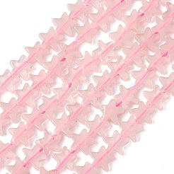 天然石ローズクォーツビーズ連売り  スター  6x6x2mm  穴：0.7mm  約72個/連  14.96''（38センチメートル）&nbsp;G-F817-A01-01