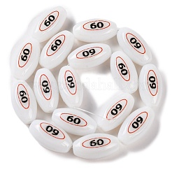 Printing Glass Oval Beads for Necklaces Bracelets Making&nbsp;GLAA-B020-01A-11