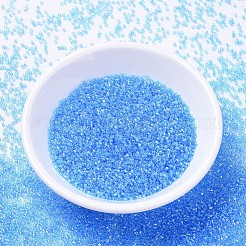 MIYUKIデリカビーズ  シリンダー  日本製シードビーズ  11/0  （db1249)透明オーシャンブルーab  1.3x1.6mm  穴：0.8mm  約2000PCS /ボトル  10 G /ボトル&nbsp;SEED-JP0008-DB1249