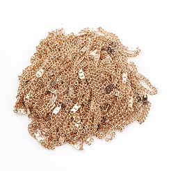 はんだ付け真鍮被覆鉄アズキチェーン  ライトゴールド  2x1.4x0.9mm  5 M /袋&nbsp;CH-CJC0001-02B-KCG