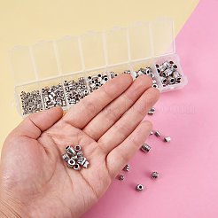 1Box 260pcs/box Tibetan Style Alloy Spacer Beads Large Hole&nbsp;TIBEB-TA0001-01AS