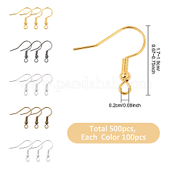 500Pcs 5 Colors Iron Earring Hooks&nbsp;IFIN-YW0004-06