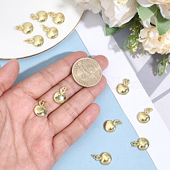 真鍮製ペンダント12個  長持ちメッキ  丸カン付き  りんご  18KGP本金メッキ  18x8.5x3.5mm  丸カン：5x0.7ミリ  内径：3.5mm&nbsp;KK-BBC0025-52