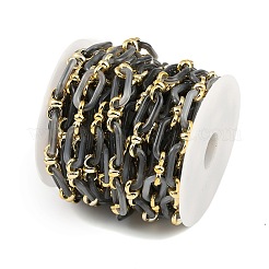 ラックメッキアクリル＆ccbプラスチックチェーン  長持ちメッキ  グレー  20x10.6x3mm  5 m /ロール&nbsp;CHAC-H001-01I