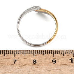 女性用調節可能な304ステンレススチールカフリング  ティアドロップ  ゴールデン·ステンレス鋼色  14mm  usサイズ6 1/2(16.9mm)&nbsp;RJEW-B135-01GP-05