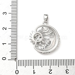 Brass Micro Pave Cubic Zirconia Pendants&nbsp;KK-P334-07P