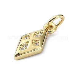 Brass Micro Pave Cubic Zirconia Pendants&nbsp;KK-H475-23G-01
