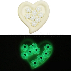 花蓄光シリコンビーズ  ホワイトスモーク  25.5x26x10mm  穴：2mm&nbsp;SIL-WH0008-37O
