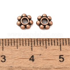 チベット風合金ビーズ  花  赤銅鉱  5.5x2mm  穴：1.6mm&nbsp;FIND-Z063-30R