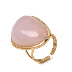 Resin Imitation Gemstone Cuff Open Rings&nbsp;RE-CBA09F0-01G-01