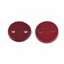 スプレーペイント淡水シェルリンクコネクター  フラットラウンド  ファイヤーブリック  10x2mm  穴：1.4mm&nbsp;LS-X-SHEL-S276-27E