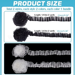 8 Yards 4 Styles  Double Layer Chinlon Lace Trim Fabric&nbsp;DIY-PH0023-61