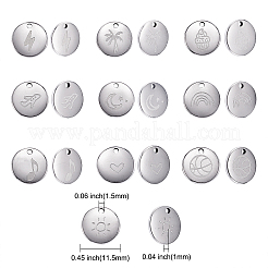 10Pcs 10 Style 304 Stainless Steel Charms&nbsp;STAS-CJ0001-231