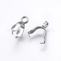 変色防止201ステンレススチールペンダントピンチベイル  ステンレス鋼色  11x9x3mm  穴：2.5mm&nbsp;X-STAS-E437-27P
